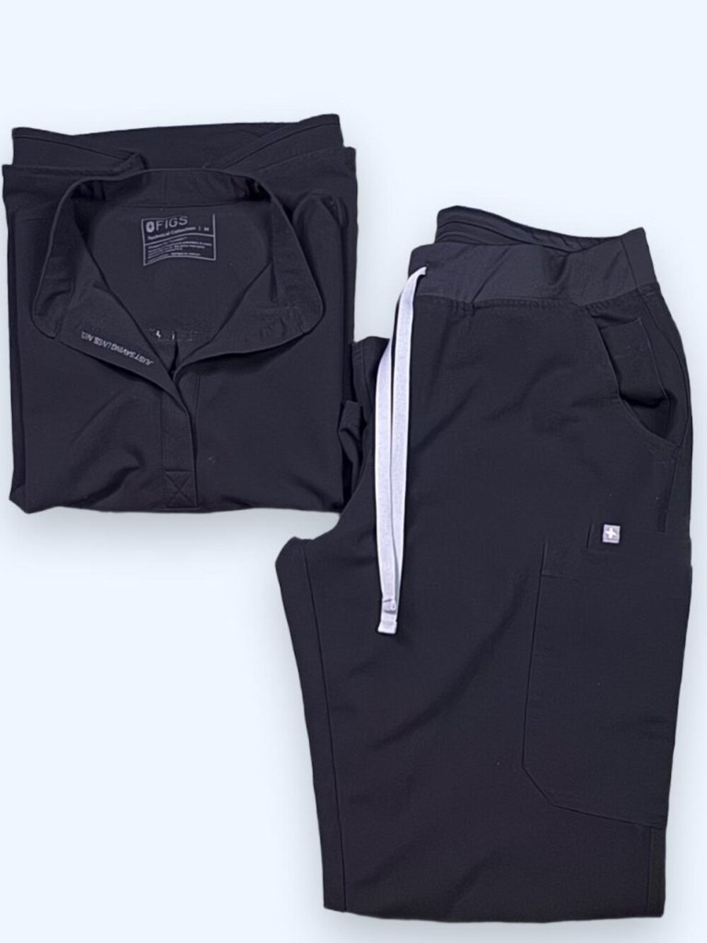FIGS Scrub Set Medium Rafaela Oversized Top & Large Yola High Rise Slim Pant
